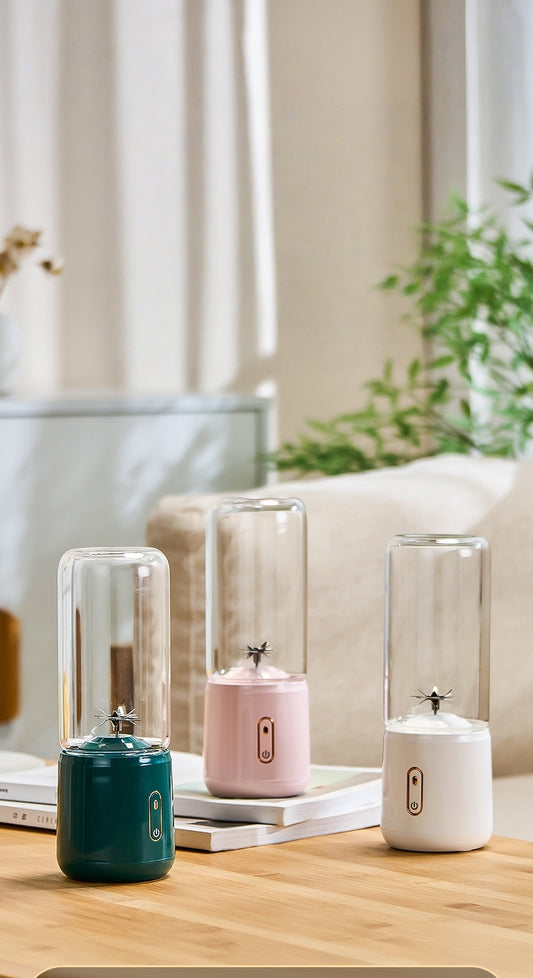 3-in-1 USB Rechargeable Blender - Portable Juicer Cup for Smoothies, Ice Crushing & Fresh Juice On-The-Go | Leakproof Design | 30s Quick Mix | Perfect for Workouts & Travel