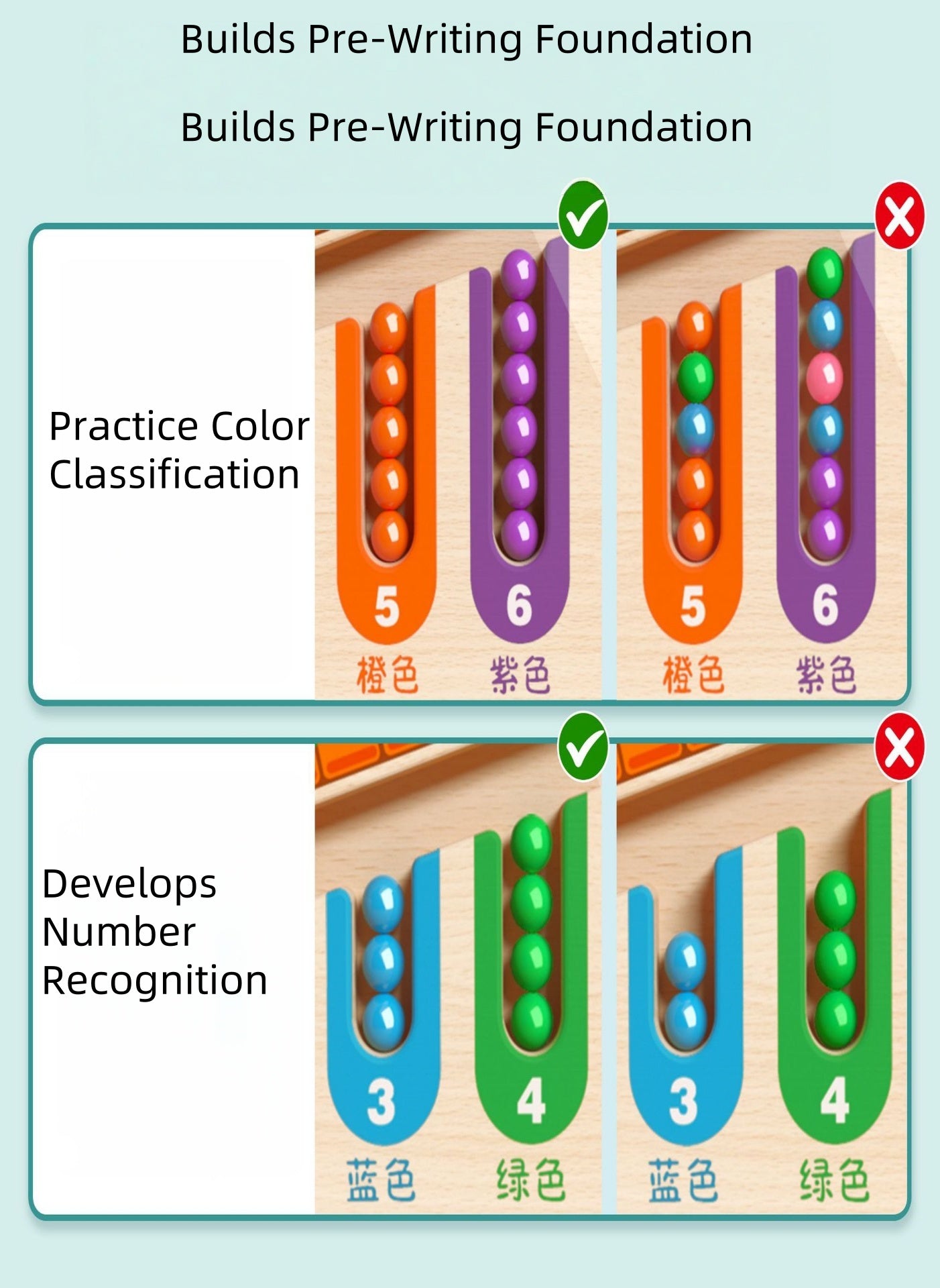 Magnetic Maze Bead Game Wooden Toy for 2-6 Years | Fine Motor Skills + Logic Training + Pre-Writing|Gifts for Children