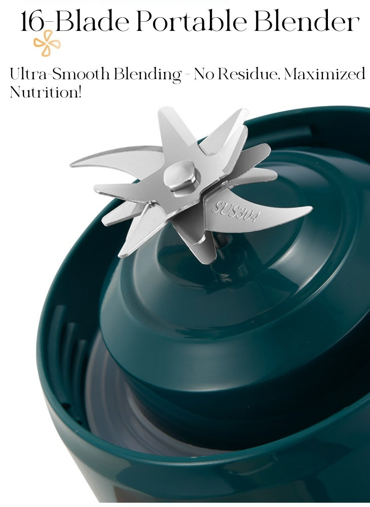 3-in-1 USB Rechargeable Blender - Portable Juicer Cup for Smoothies, Ice Crushing & Fresh Juice On-The-Go | Leakproof Design | 30s Quick Mix | Perfect for Workouts & Travel