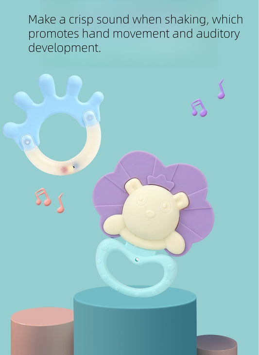 2025 Baby Rattle Teether Toy 0-12 Months - BPA-Free ABS Material, 10 Educational Sounds, Chewable & Drop-Proof Design, Newborn Gift Set