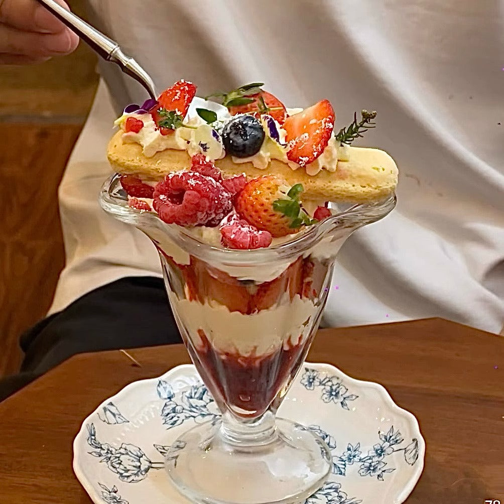 Crystal Stackable Dessert Cups - Parfait Glass Jar for Ice Cream, Milkshake & Pudding