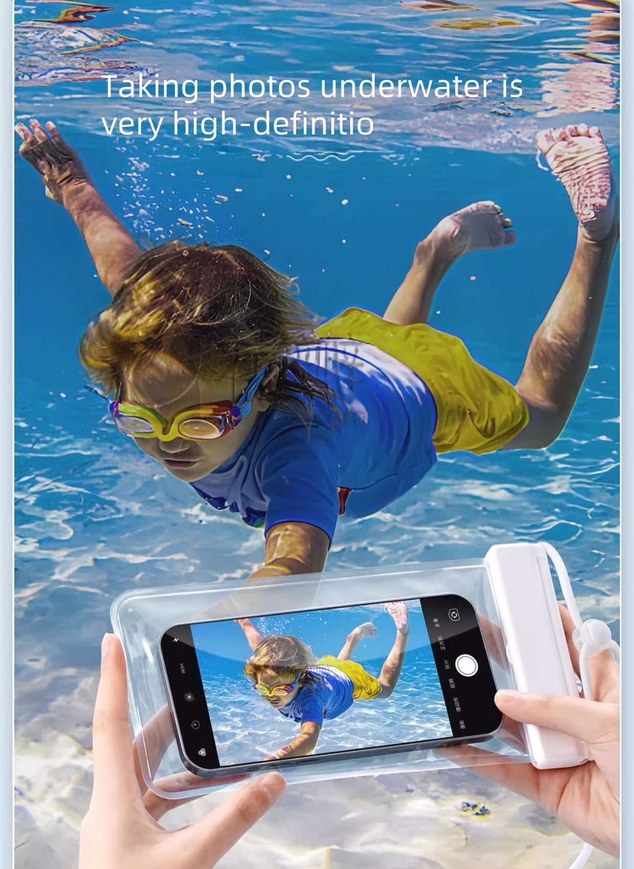 Waterproof Phone Case, IPX8 Certified 30M Waterproof Phone Pouch Waterproof Cell Phone Case Fit for Big Phones up to 7.2 , for touch screen swimming, snorkeling, and water activities