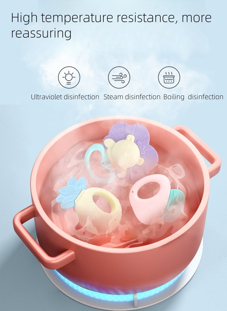 2025 Baby Rattle Teether Toy 0-12 Months - BPA-Free ABS Material, 10 Educational Sounds, Chewable & Drop-Proof Design, Newborn Gift Set