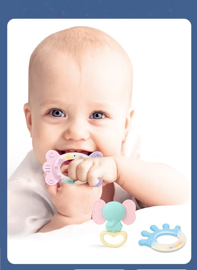 2025 Baby Rattle Teether Toy 0-12 Months - BPA-Free ABS Material, 10 Educational Sounds, Chewable & Drop-Proof Design, Newborn Gift Set